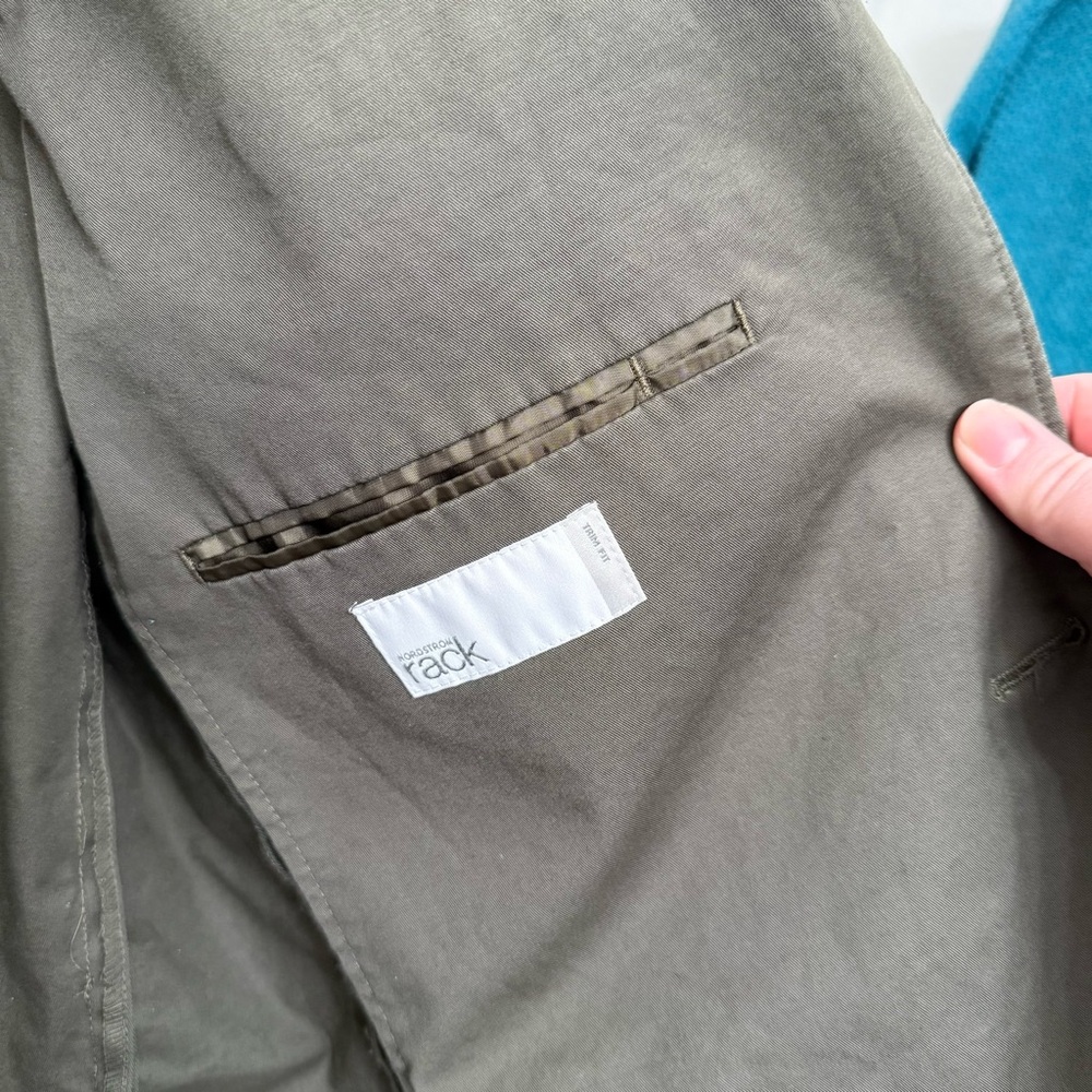 EUC🔥 Nordstrom Rack Olive Green Men’s Trim Fit Sports Blazer - Picture 5 of 7